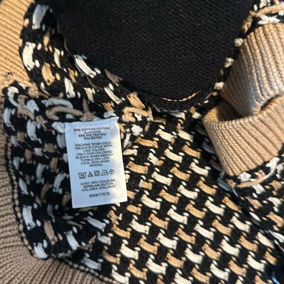 Ann Taylor Petite Geo Stitch Sweater Jacket - Picture 9 of 10